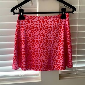 PRINCESS POLLY Pink Cheetah Mini Skirt